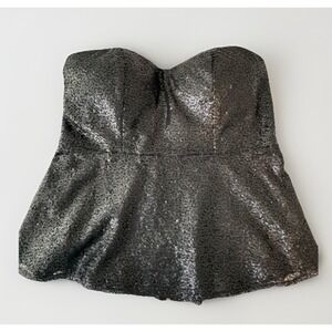 Torrid Sequin Strapless Sweetheart Tube Top Black Size 0 NWT Party Cocktail